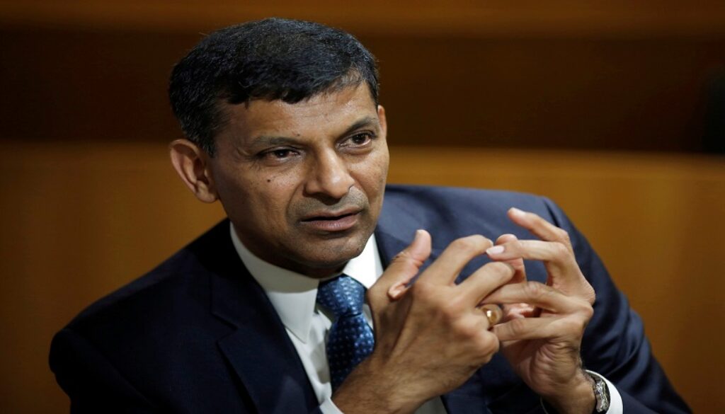 India’s former RBI Governor Rajan, gestures during an interview with Reuters in New Delhi
